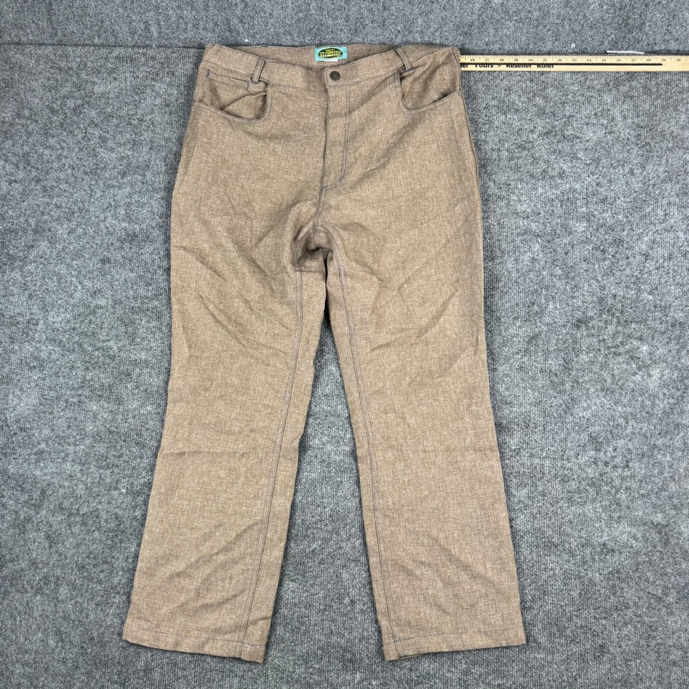 Haband Pants Mens Size 36 Brown Fit-Forever Straight Leg Casual Textured Trouser